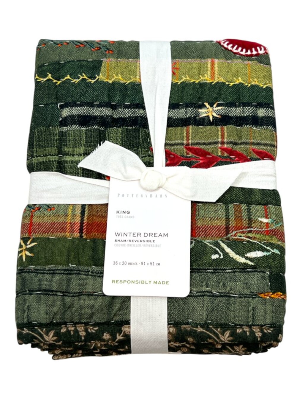 Pottery Barn Winter Dream King Reversible Sham New